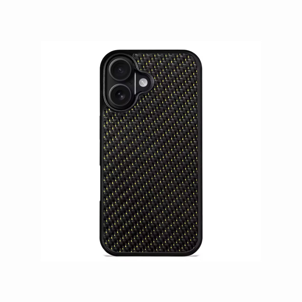 Ultra Thin Magnetic Carbon Fiber iPhone Case - Yellow 3K Twill