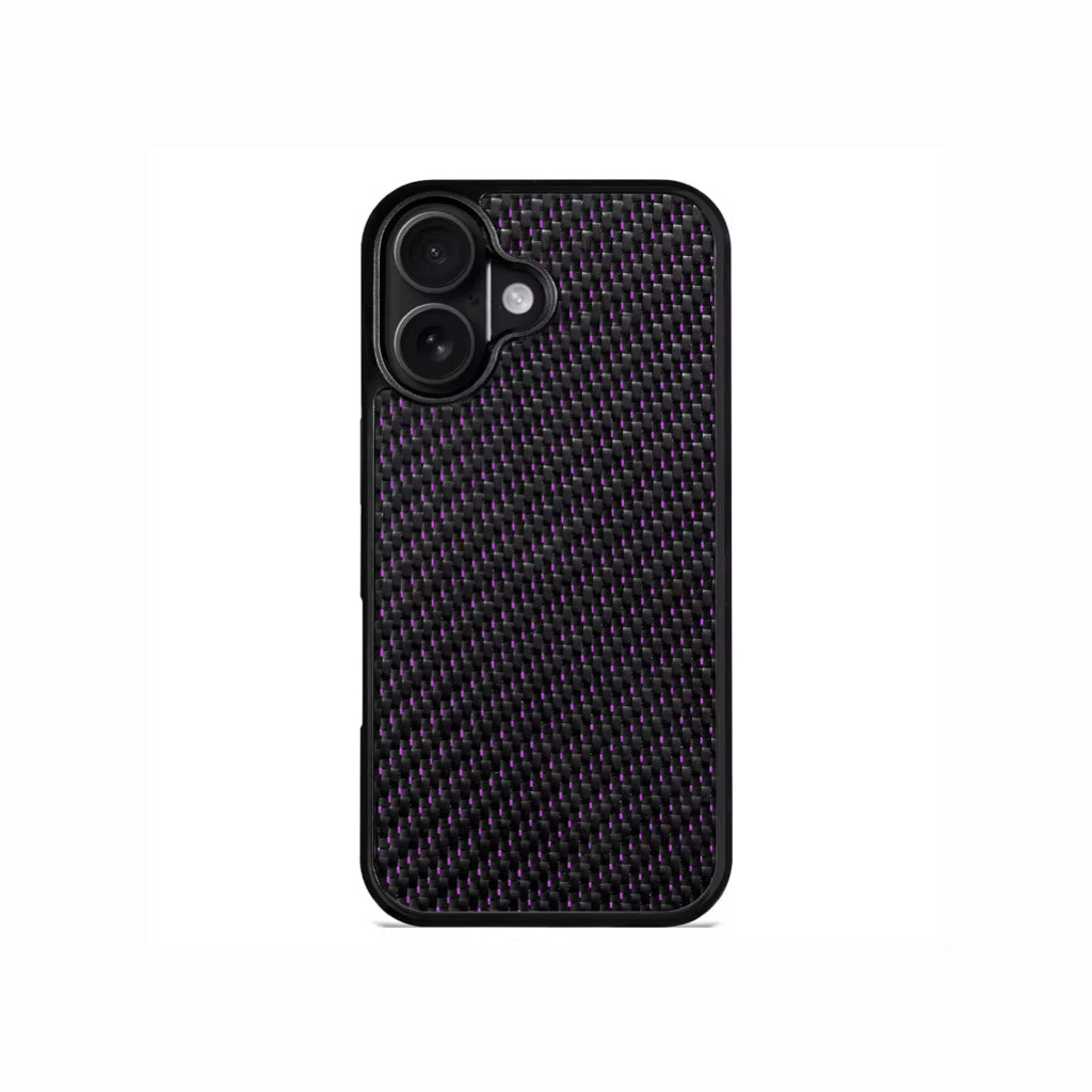 Ultra Thin Magnetic Carbon Fiber iPhone Case - Purple 3K Twill