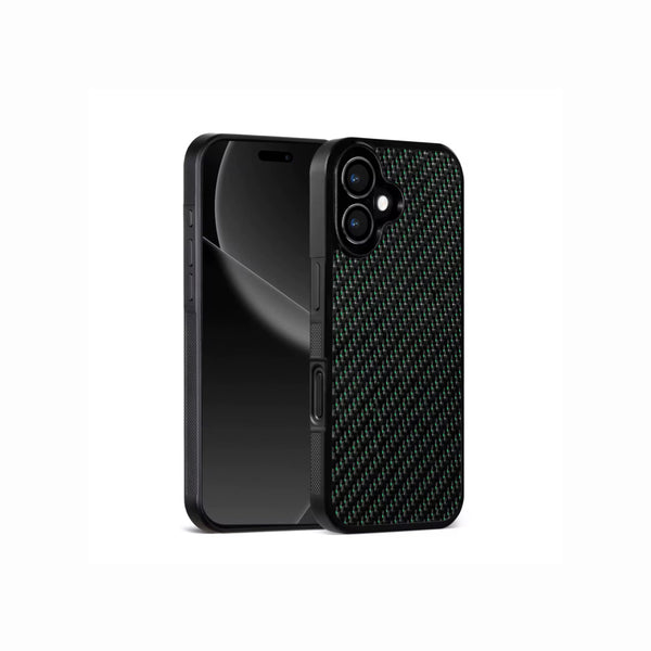 Ultra Thin Magnetic Carbon Fiber iPhone Case - Green 3K Twill