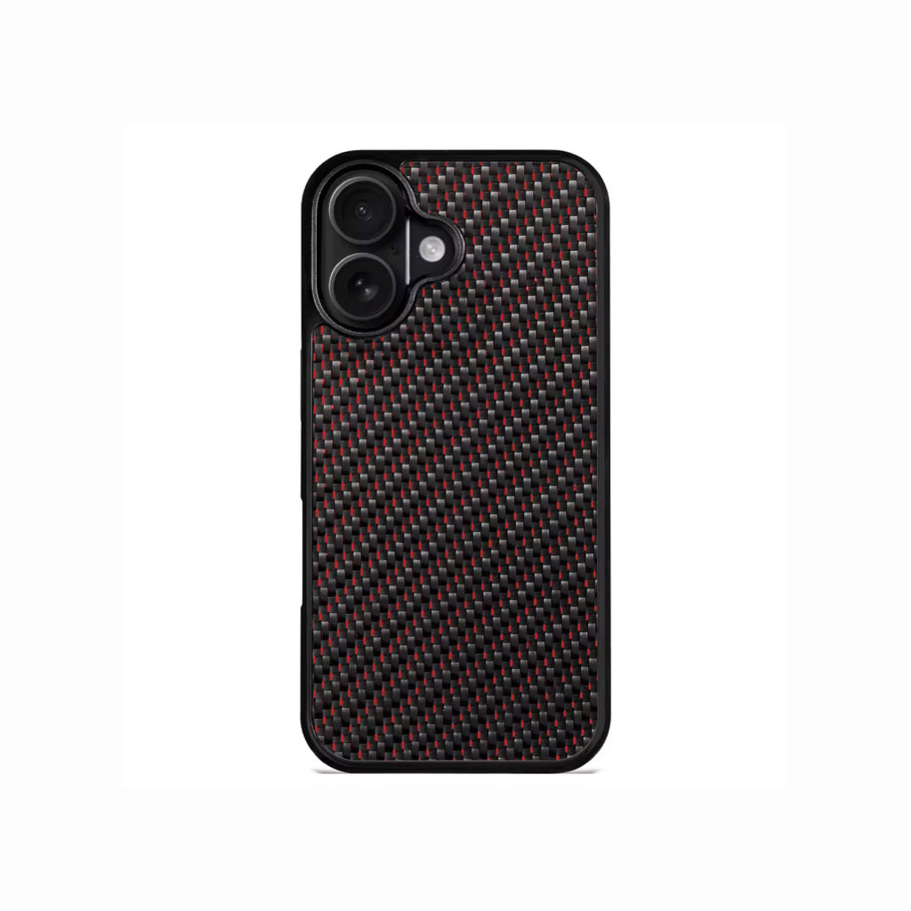 Ultra Thin Magnetic Carbon Fiber iPhone Case - Red 3K Twill