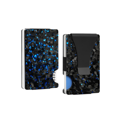 Forged Carbon Fiber Wallet Blue - RFID Blocking