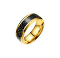 Real Carbon Fibre Ring | Gold Stainless Steel
