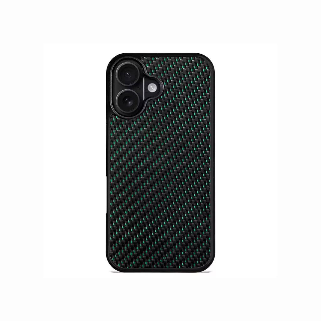 Ultra Thin Magnetic Carbon Fiber iPhone Case - Green 3K Twill